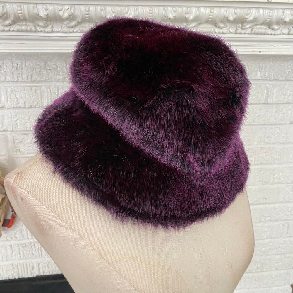 Vintage purple faux bucket hat